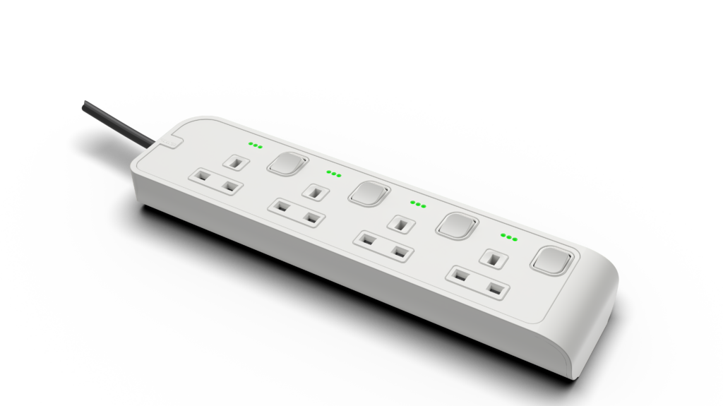 13Amp. 4 Outlet Power Strip with Indicator with 10Meter Cord White