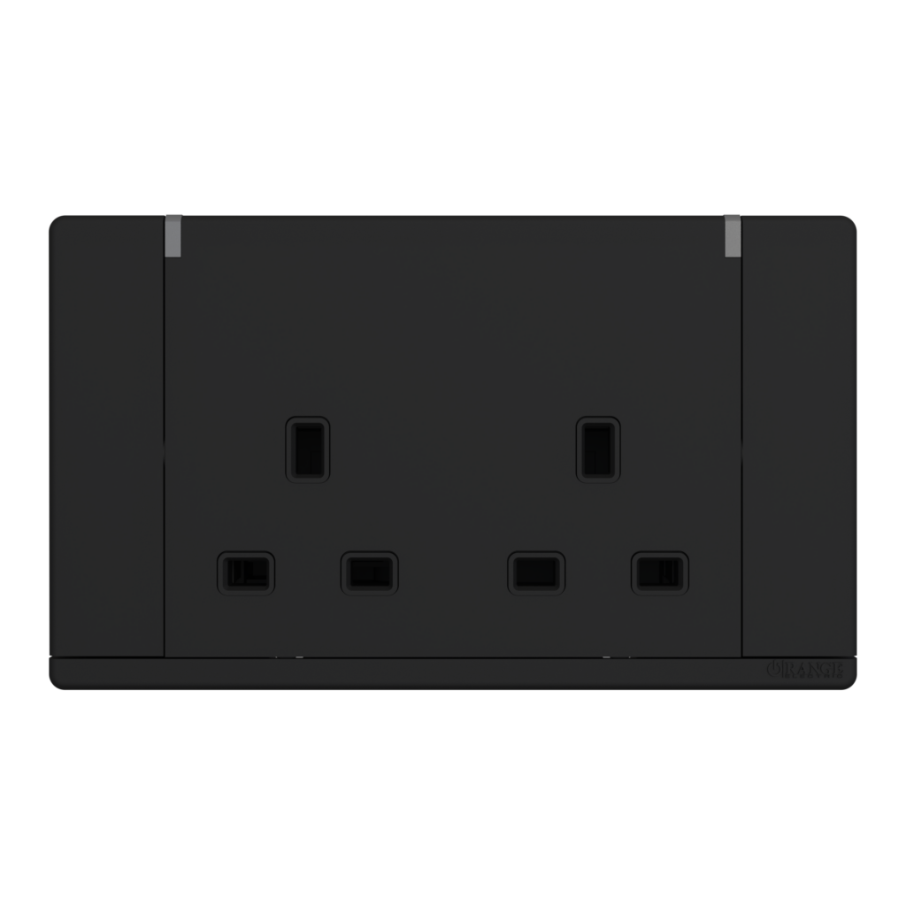 ODESSA 13Amp. 250V Twin Switched Socket Outlet with Radium Black Matte