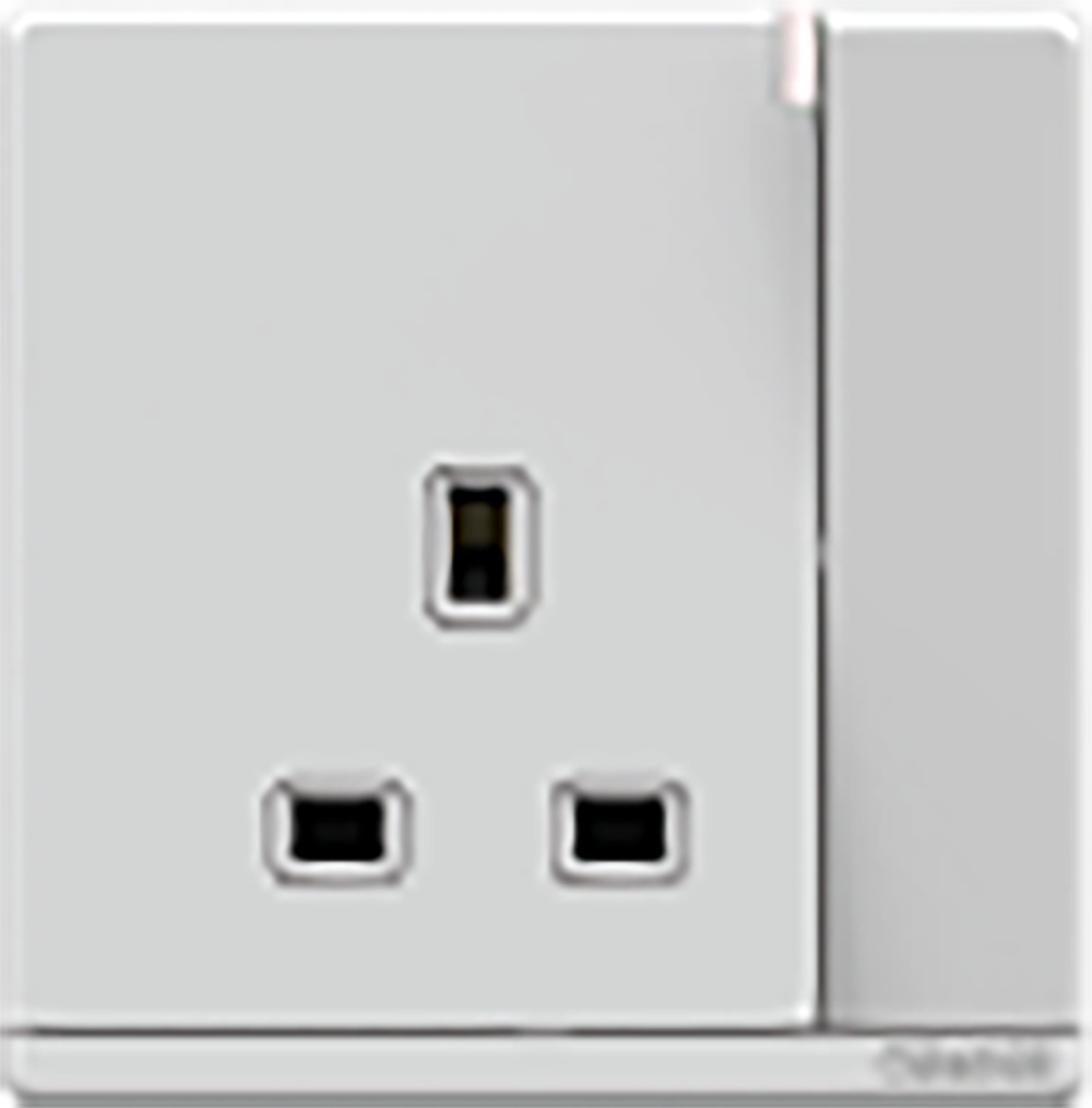 ODESSA 13Amp. 250V Single Switched Socket Outlet with Radium White