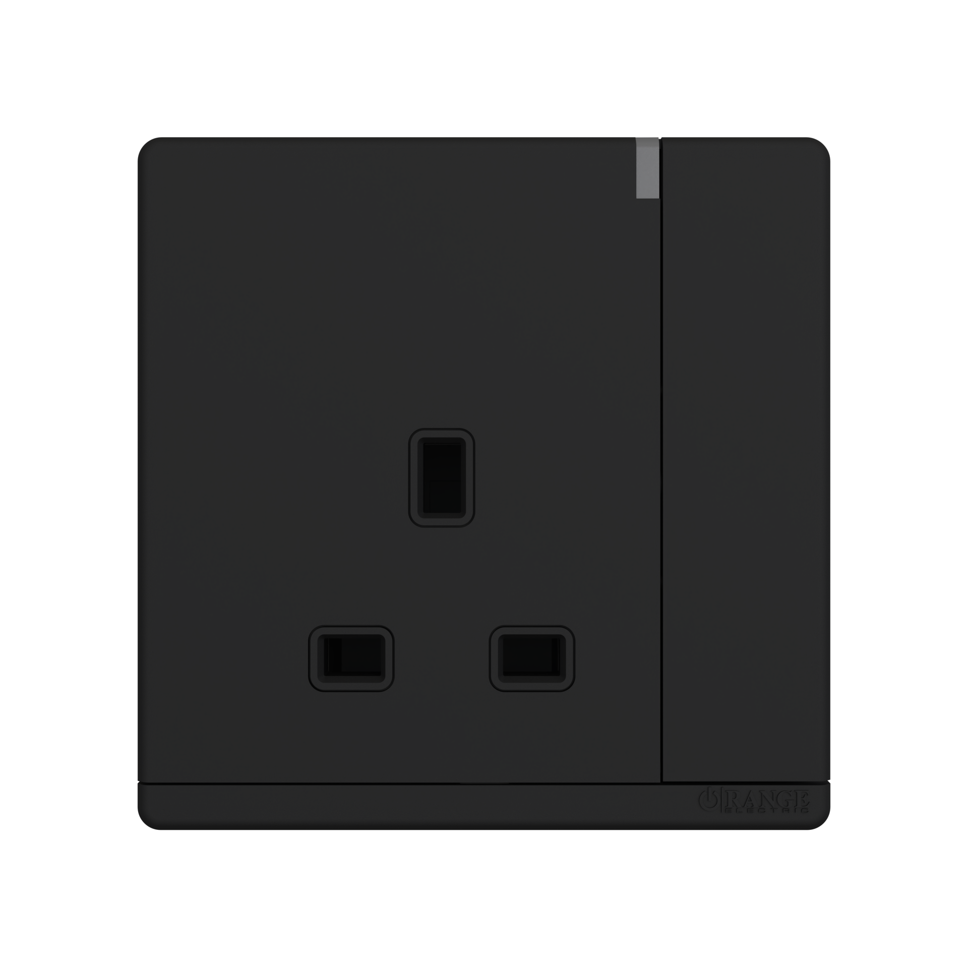 ODESSA 13Amp. 250V Single Switched Socket Outlet with Radium Black Matte