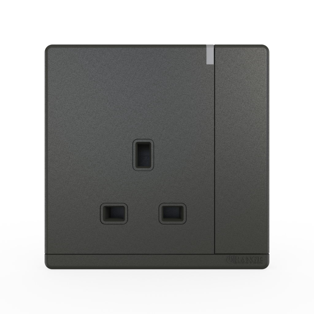 ODESSA 13Amp. 250V Single Switched Socket Outlet with Radium Pearl Gunmetal