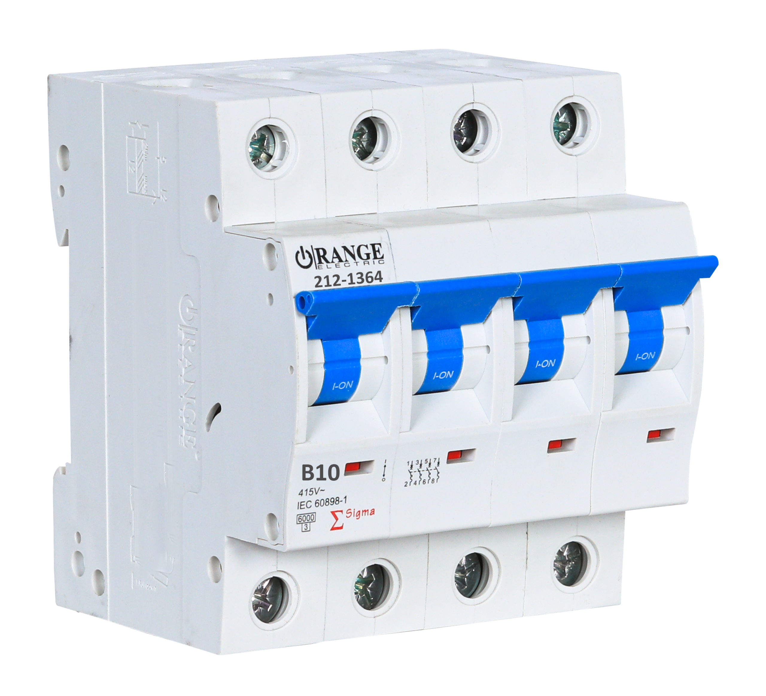 SIGMA 10Amp. 4Pole, Type B, 415V, 6kA MCB