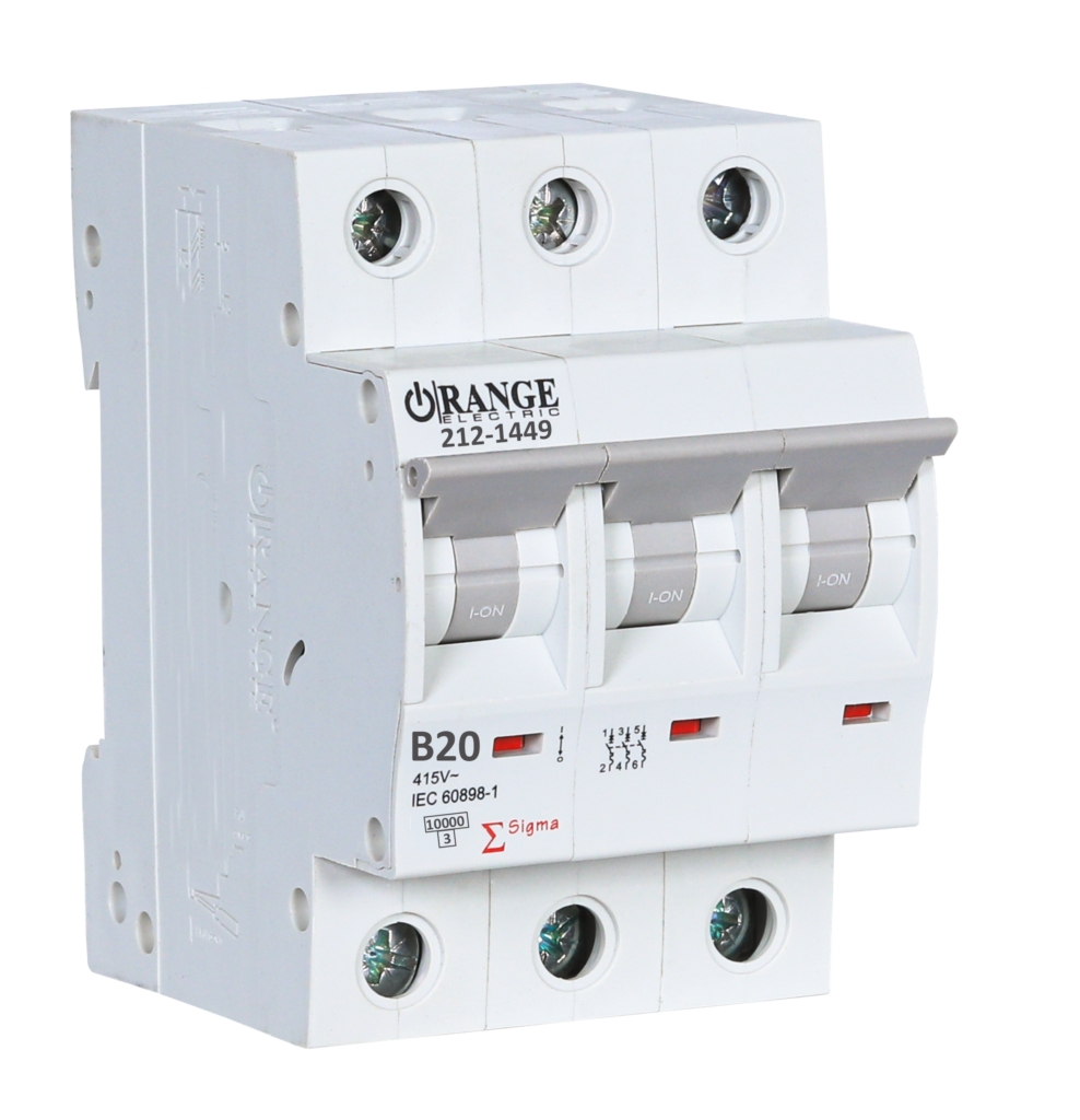 SIGMA 20Amp. 3Pole, Type B, 400V, 10kA MCB