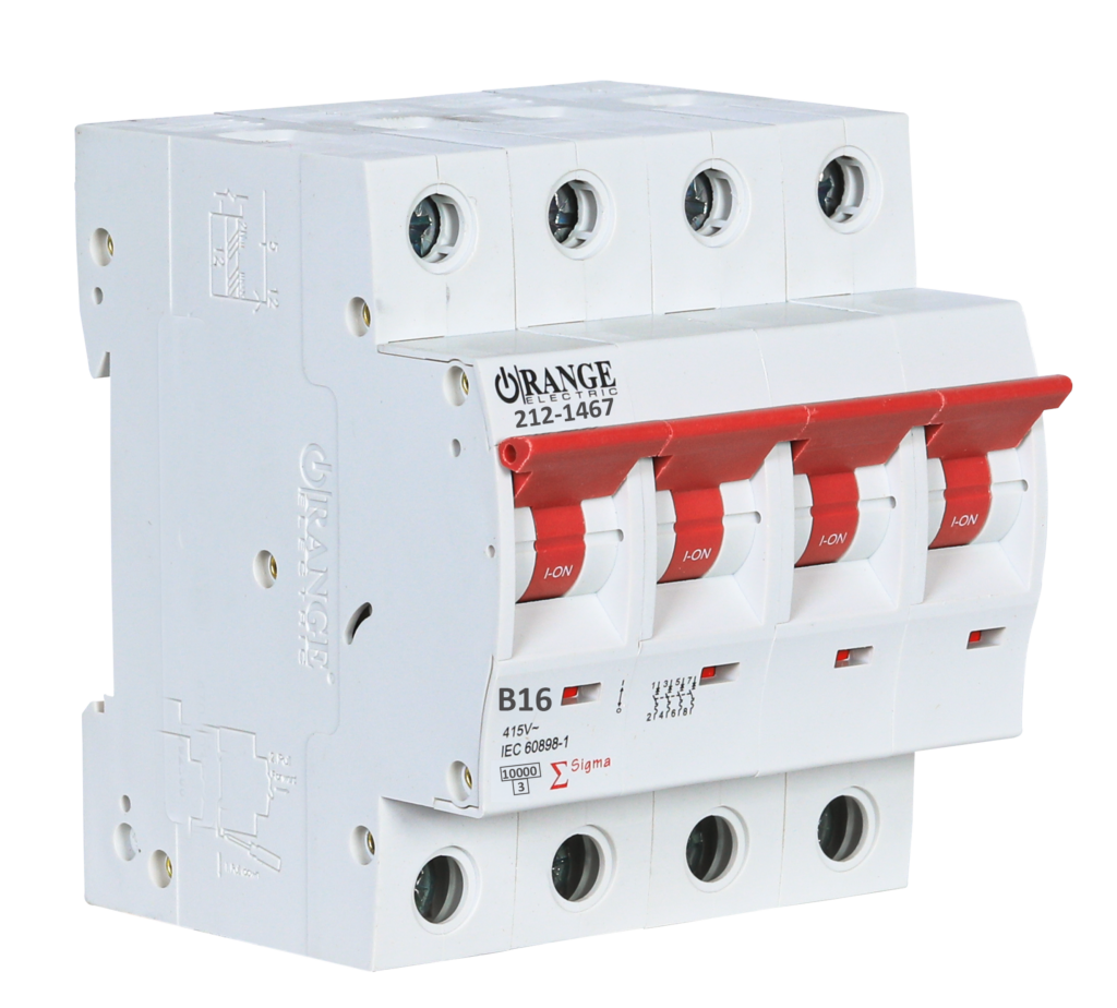 SIGMA 16Amp. 4Pole, Type B, 400V, 10kA MCB
