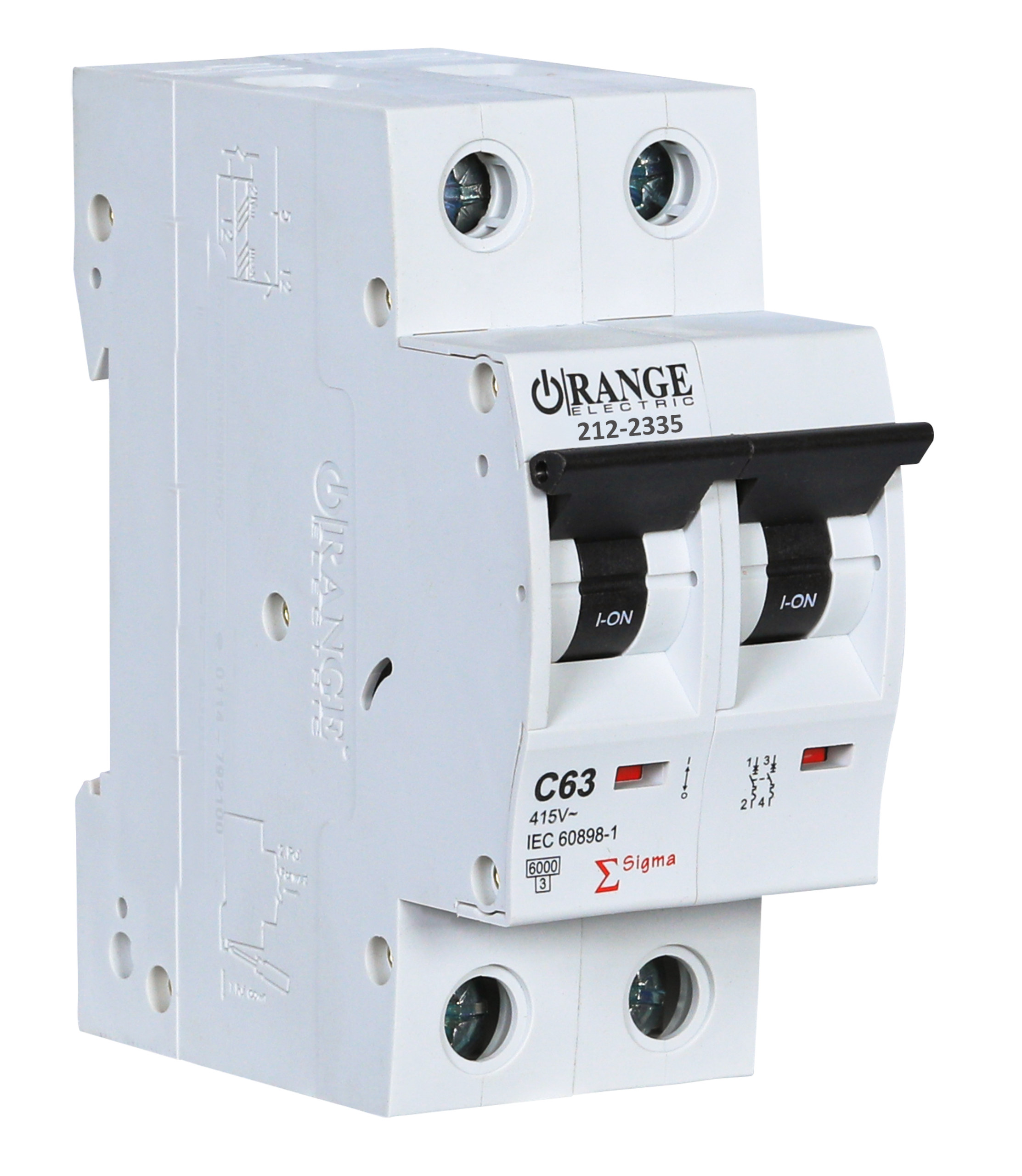 SIGMA 63Amp. 2Pole, Type C, 415V, 6kA MCB