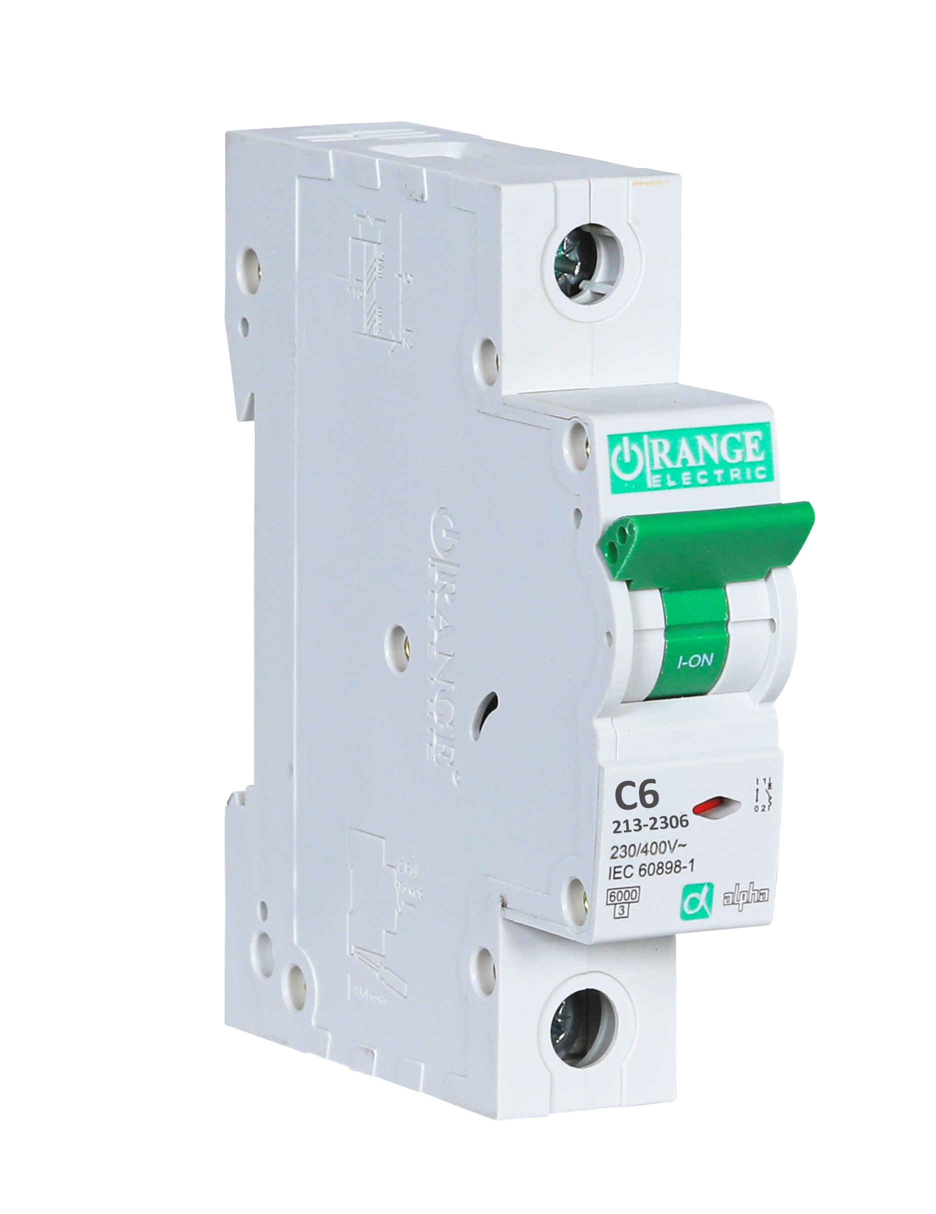 ALPHA 6Amp. 1Pole, Type C, 230/400V, 6kA MCB