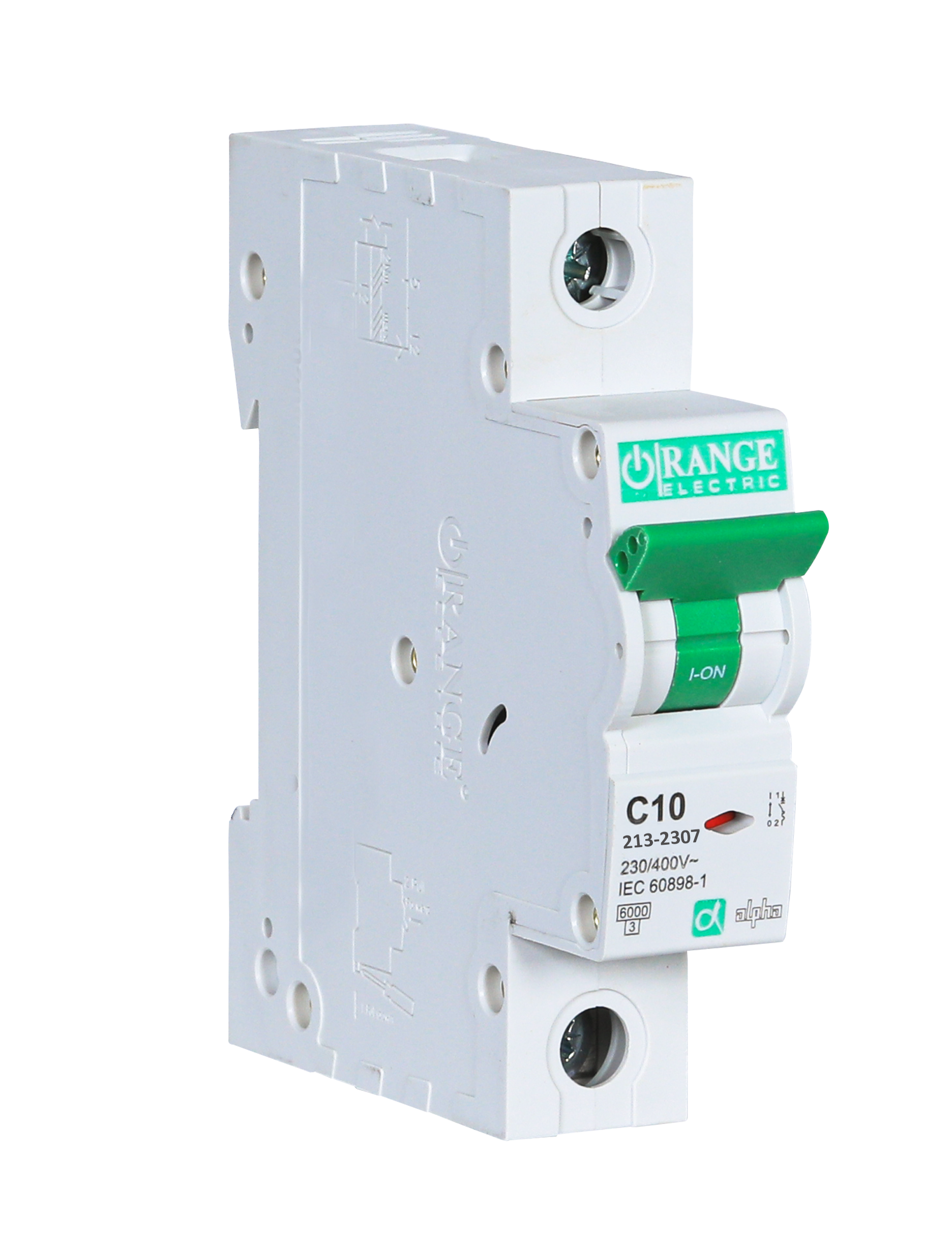 ALPHA 10Amp. 1Pole, Type C, 230/400V, 6kA MCB