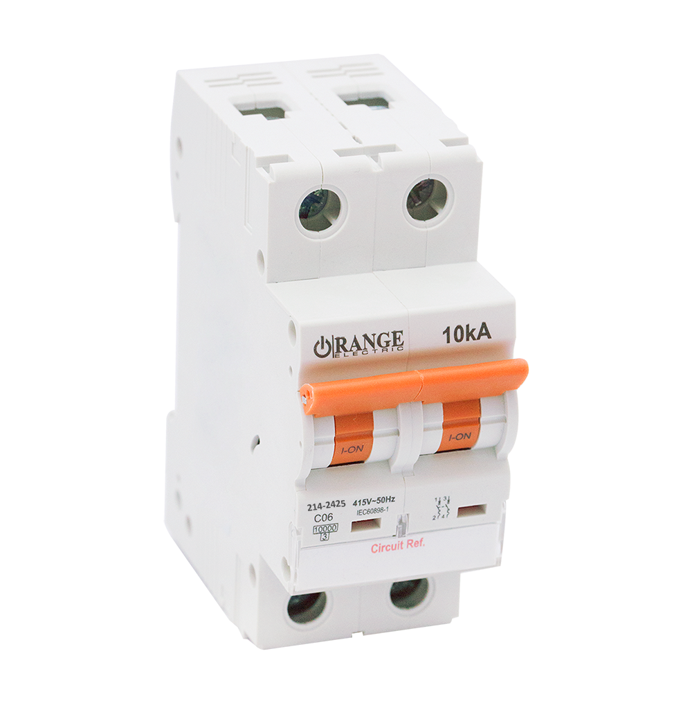 10KA 6Amp. 2Pole, Type C, 415V, 10kA MCB