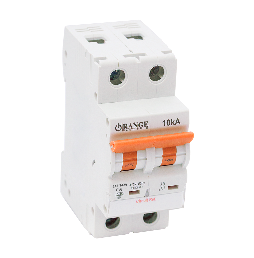 10KA 16Amp. 2Pole, Type C, 415V, 10kA MCB