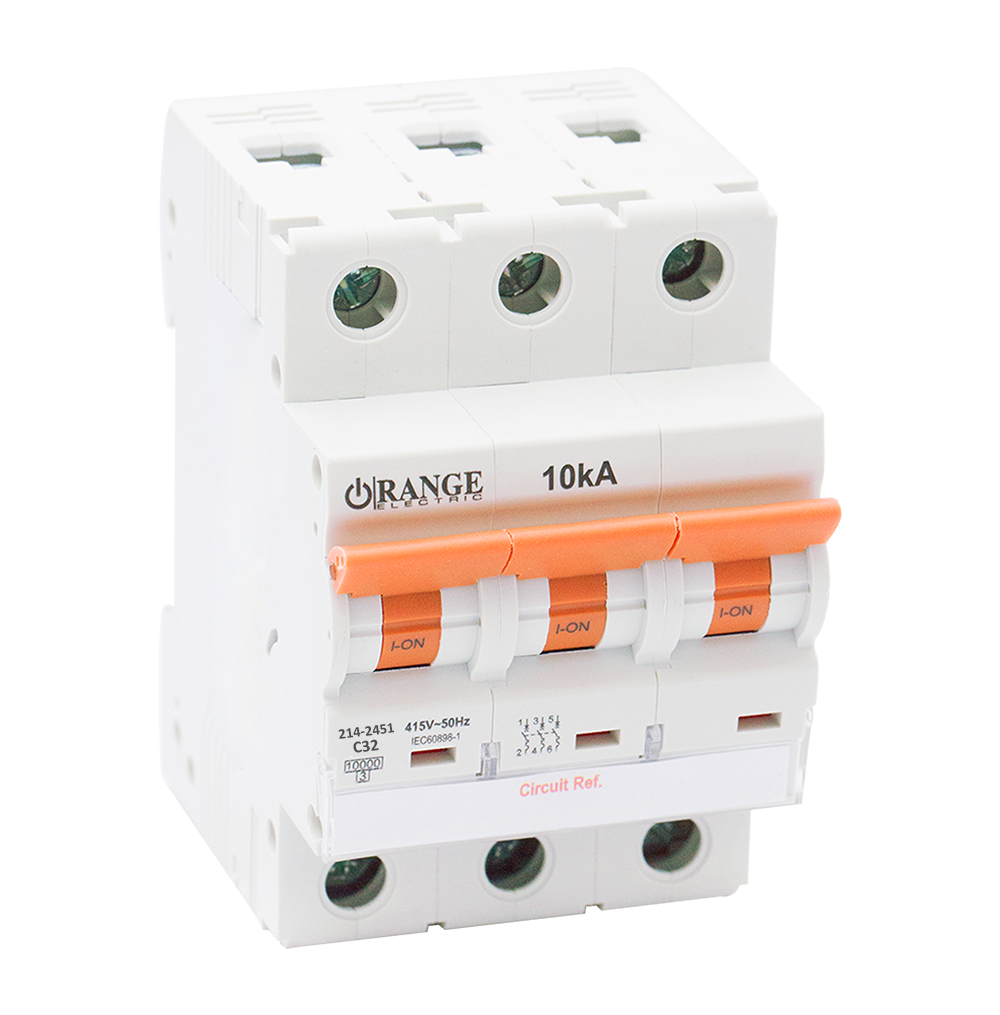 10KA 32Amp. 3Pole, Type C, 415V, 10kA MCB