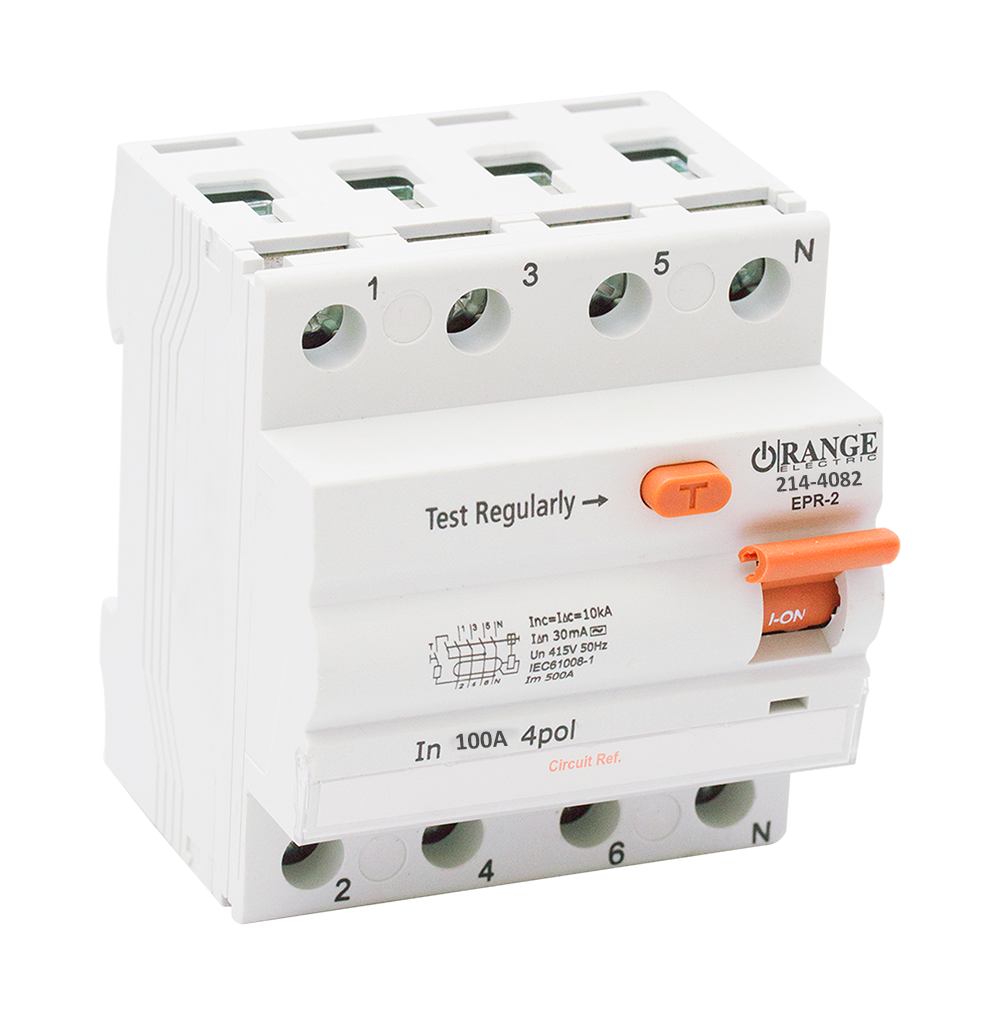 10KA 100Amp. 4Pole 30mA, 240V RCCB