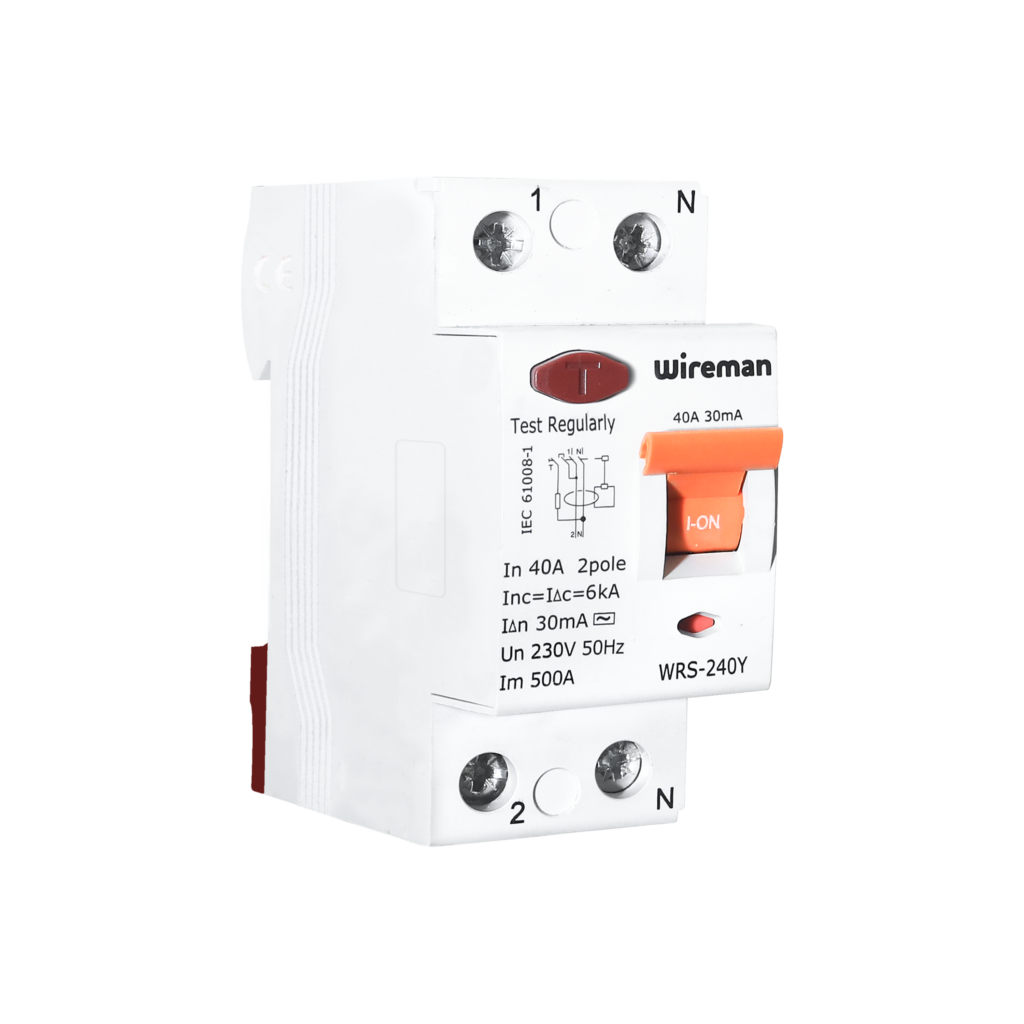 WIREMAN 40Amp. 2Pole 30mA, 230V RCCB