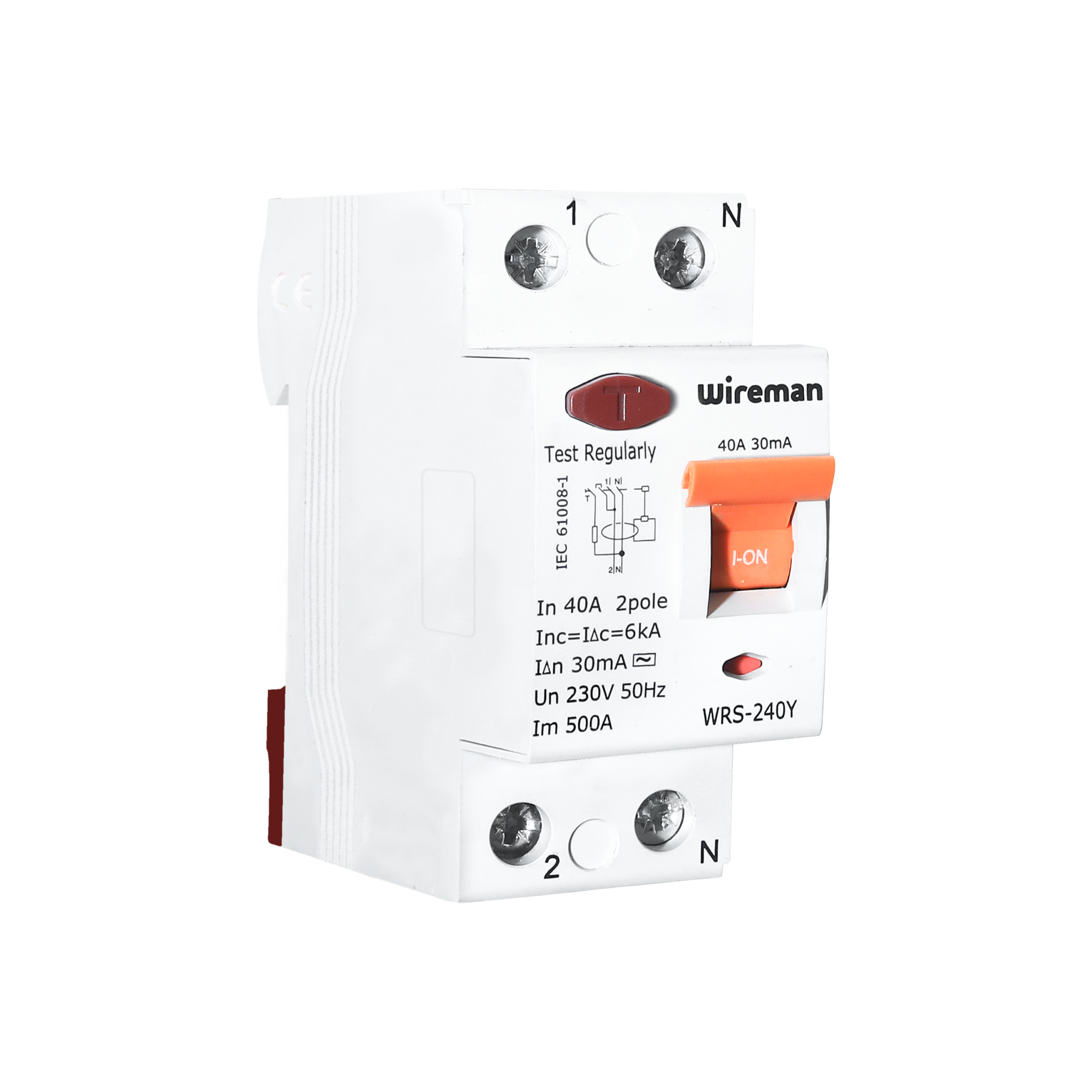 WIREMAN 40Amp. 2Pole 30mA, 230V RCCB