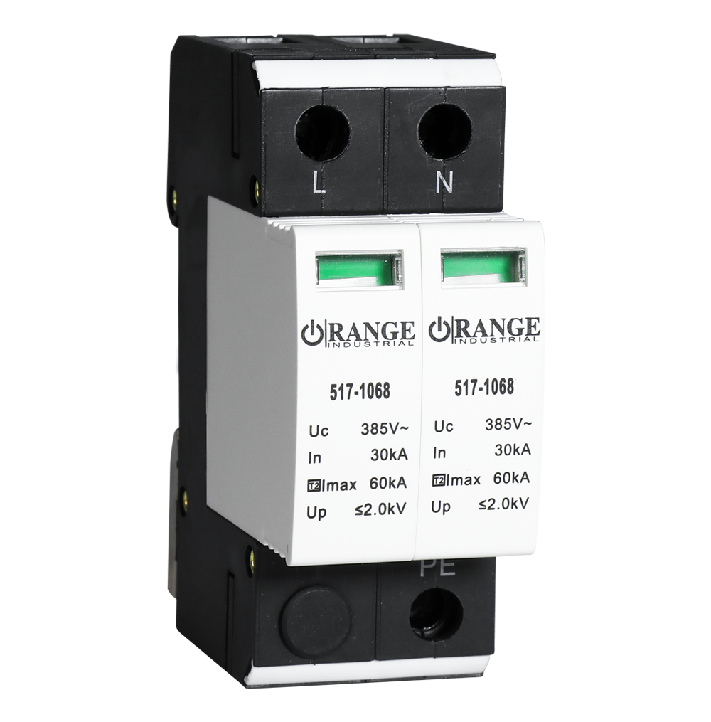 1P+N T2, 30kA Imax 60kA Uc385V Up2.0kV 2Pole Surge Protector Device