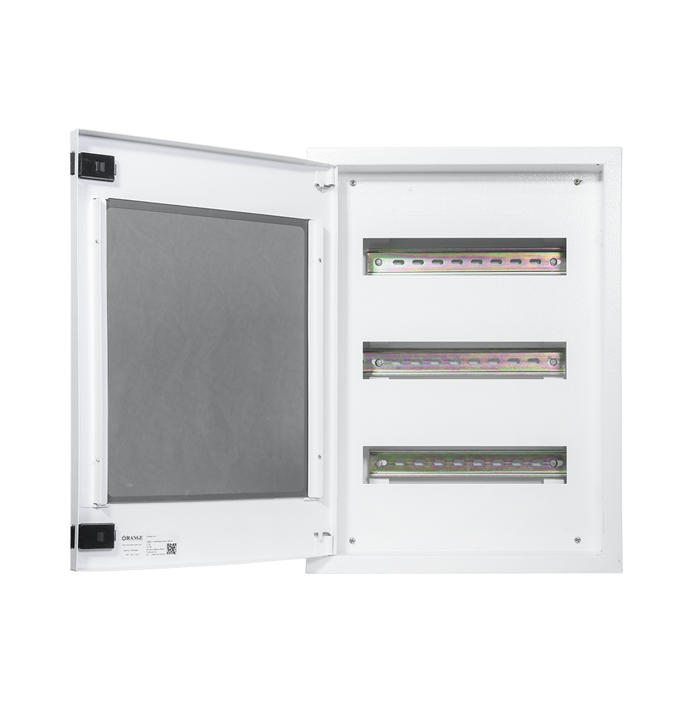 3Row 42Way Metal Distribution Enclosure with Glass Lid 375(W)X500(H)X115(D)mm