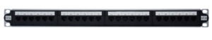 CAT6A Modular Patch Panel, 24 Port 19’’ Shuttered with Rear Cable Manager