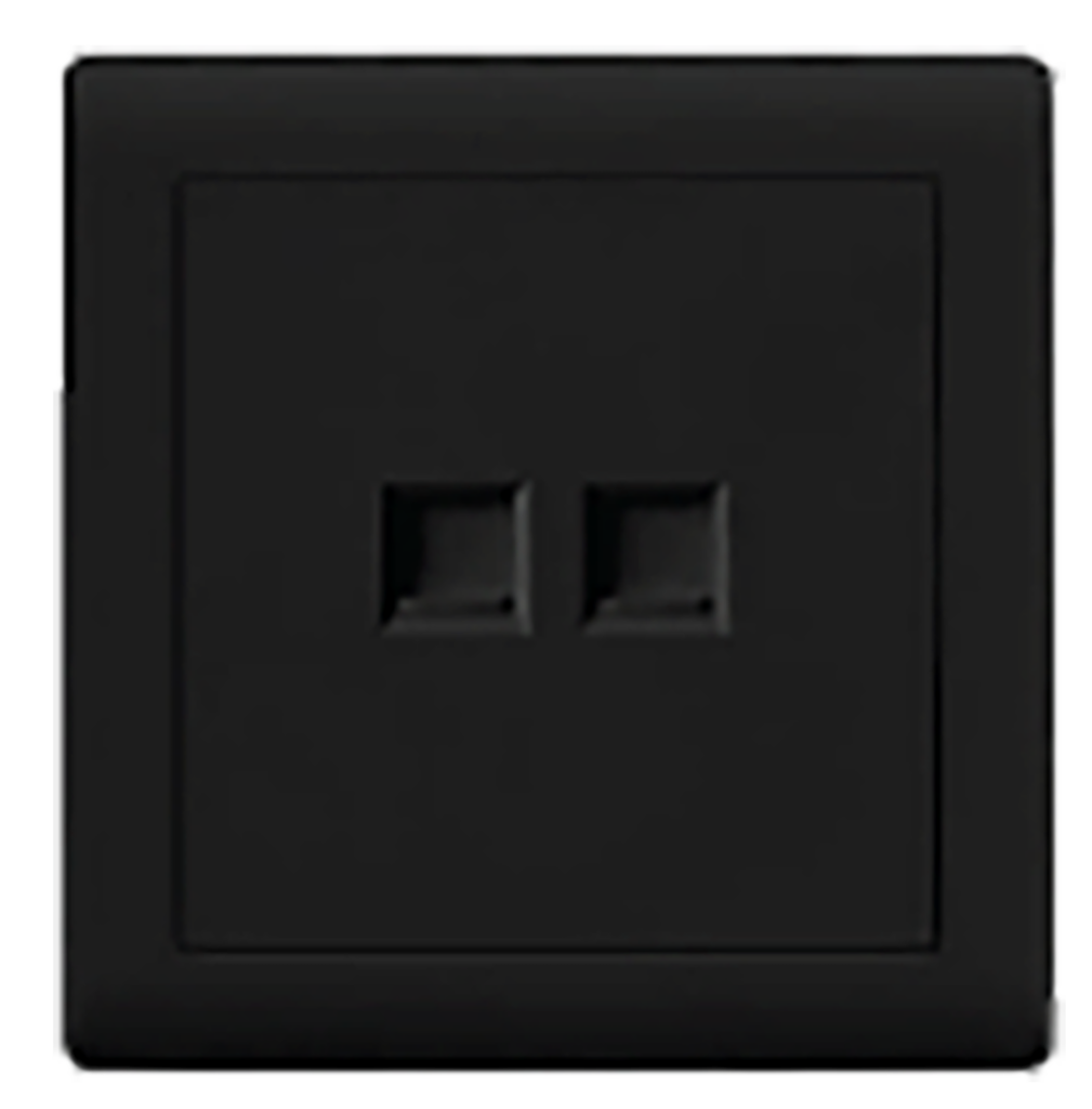 Wall Plate 1Port Black Matt