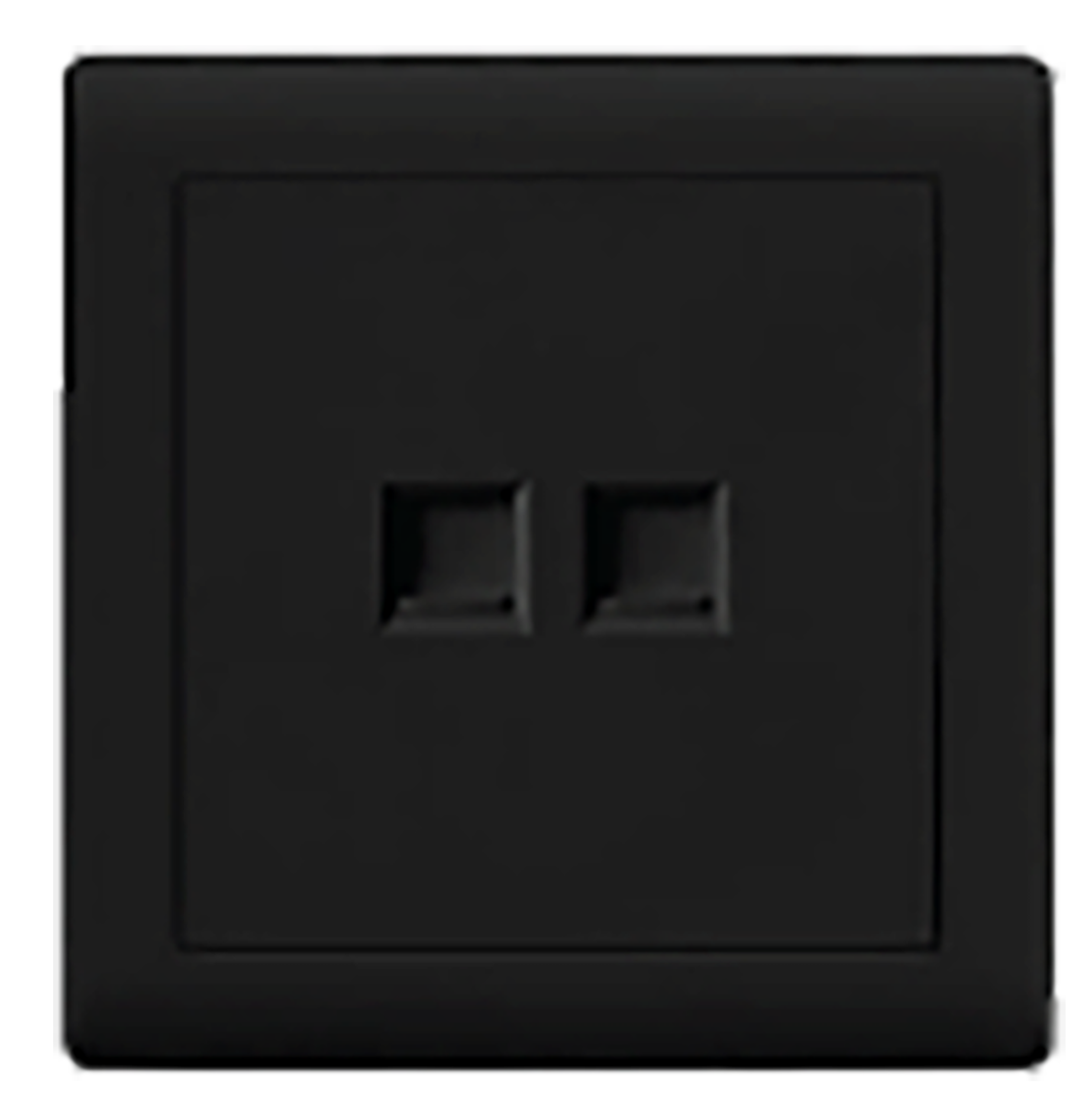 Wall Plate 1Port Black Matt