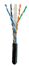 Cat5e, UTP 4Pair Jelly Cable 23AWG PE Sheath 305Meter, Black