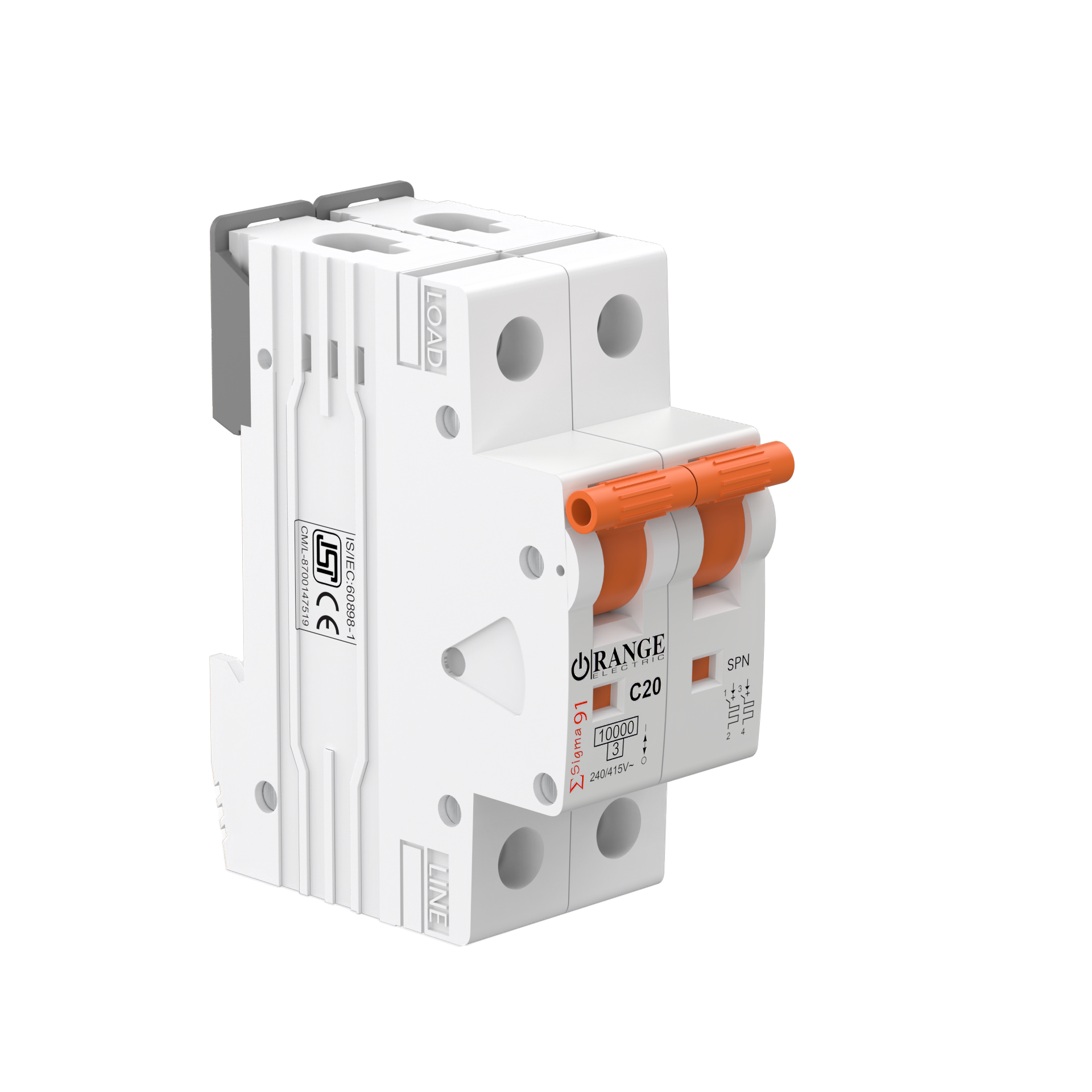 Sigma91 MCB 10Amp. 1Pole + Neutral MCB 10kA Type C
