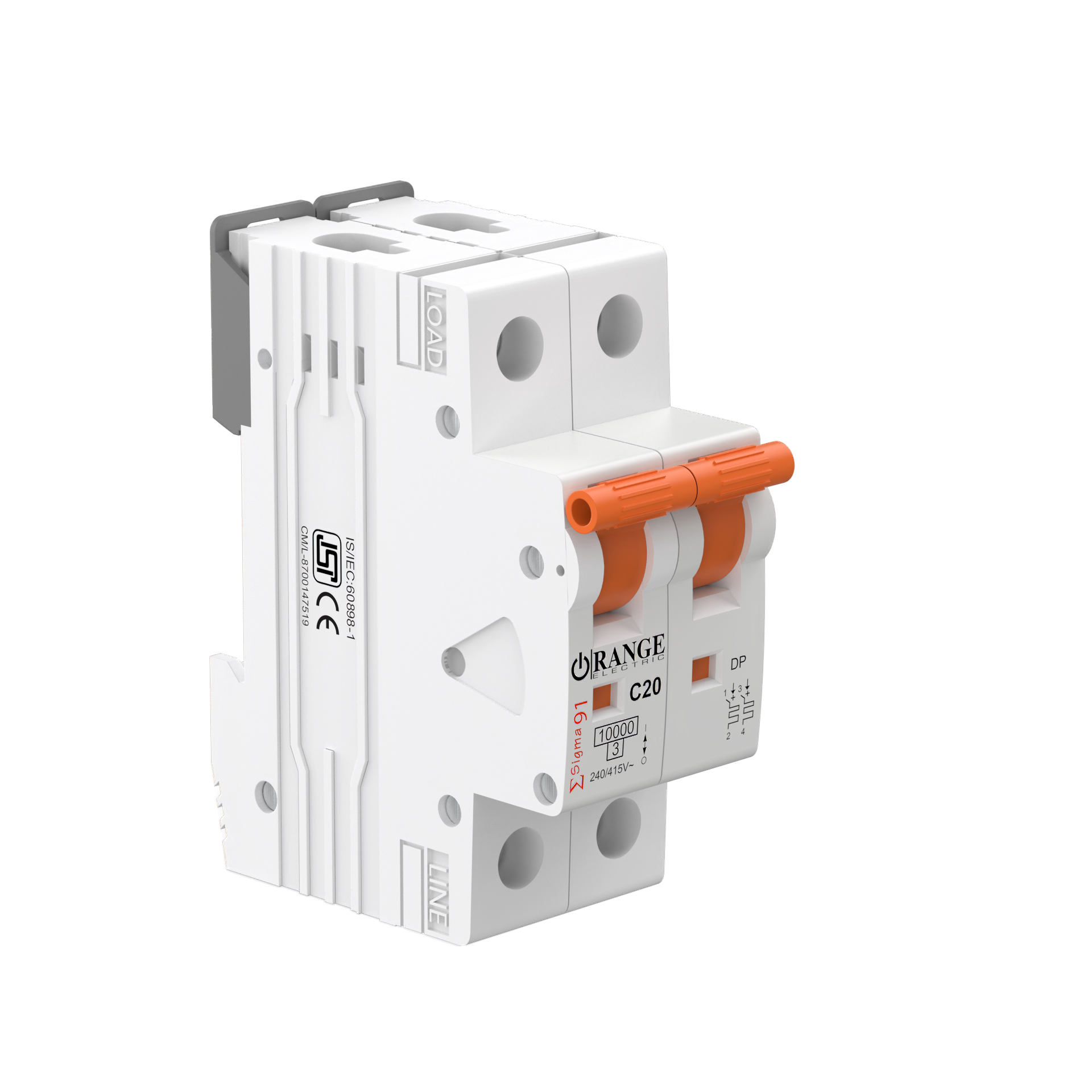Sigma91 MCB 25Amp. 2Pole MCB 10kA Type C