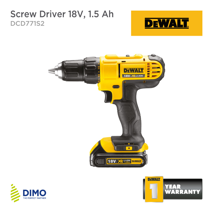 DEWALT Hammer Drill 18V, 5Ah, Brush Less