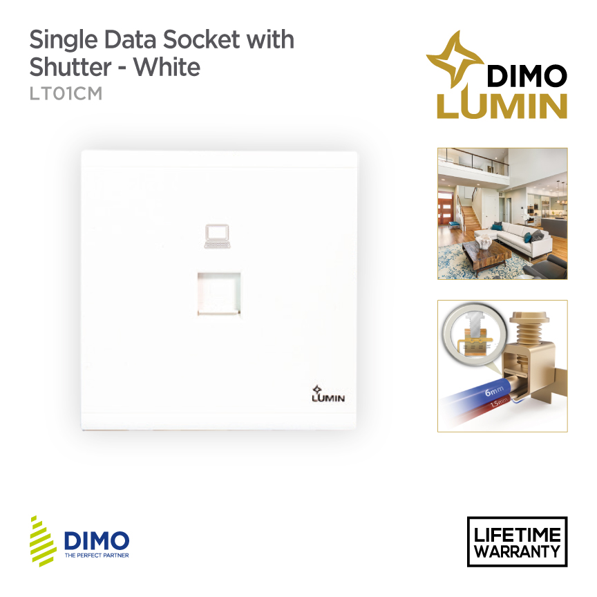 DIMO Lumin Single TV Socket – White