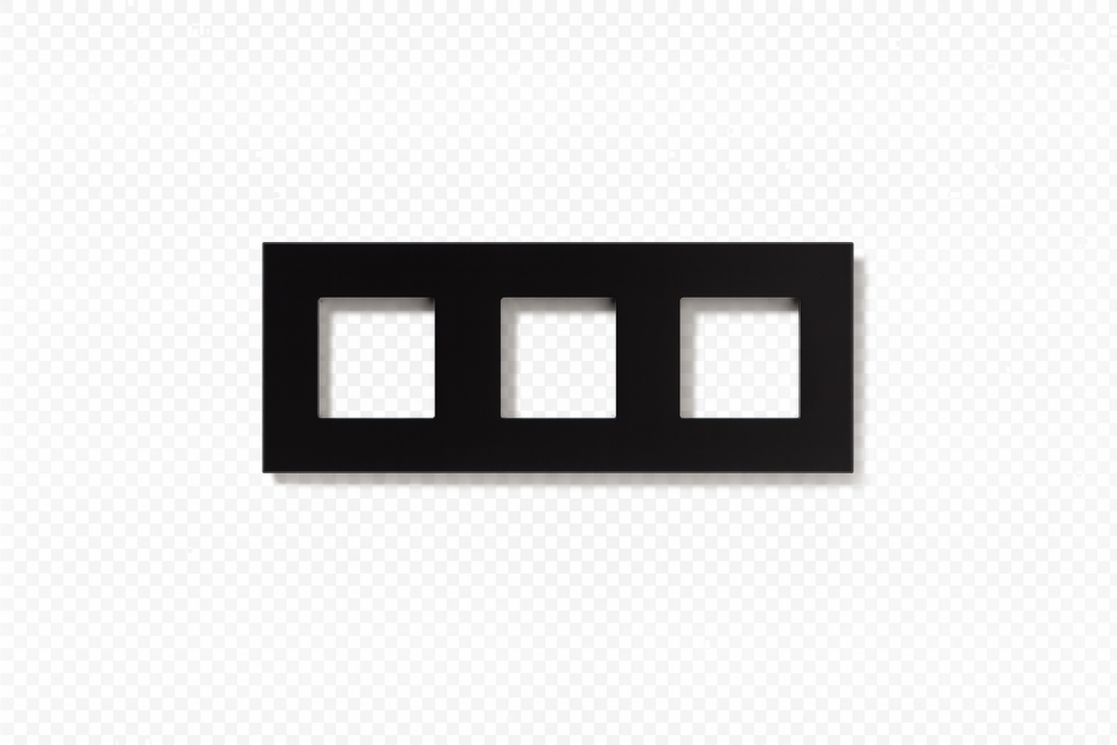 Coverplate Tastu for Niko material 3 modules black glass