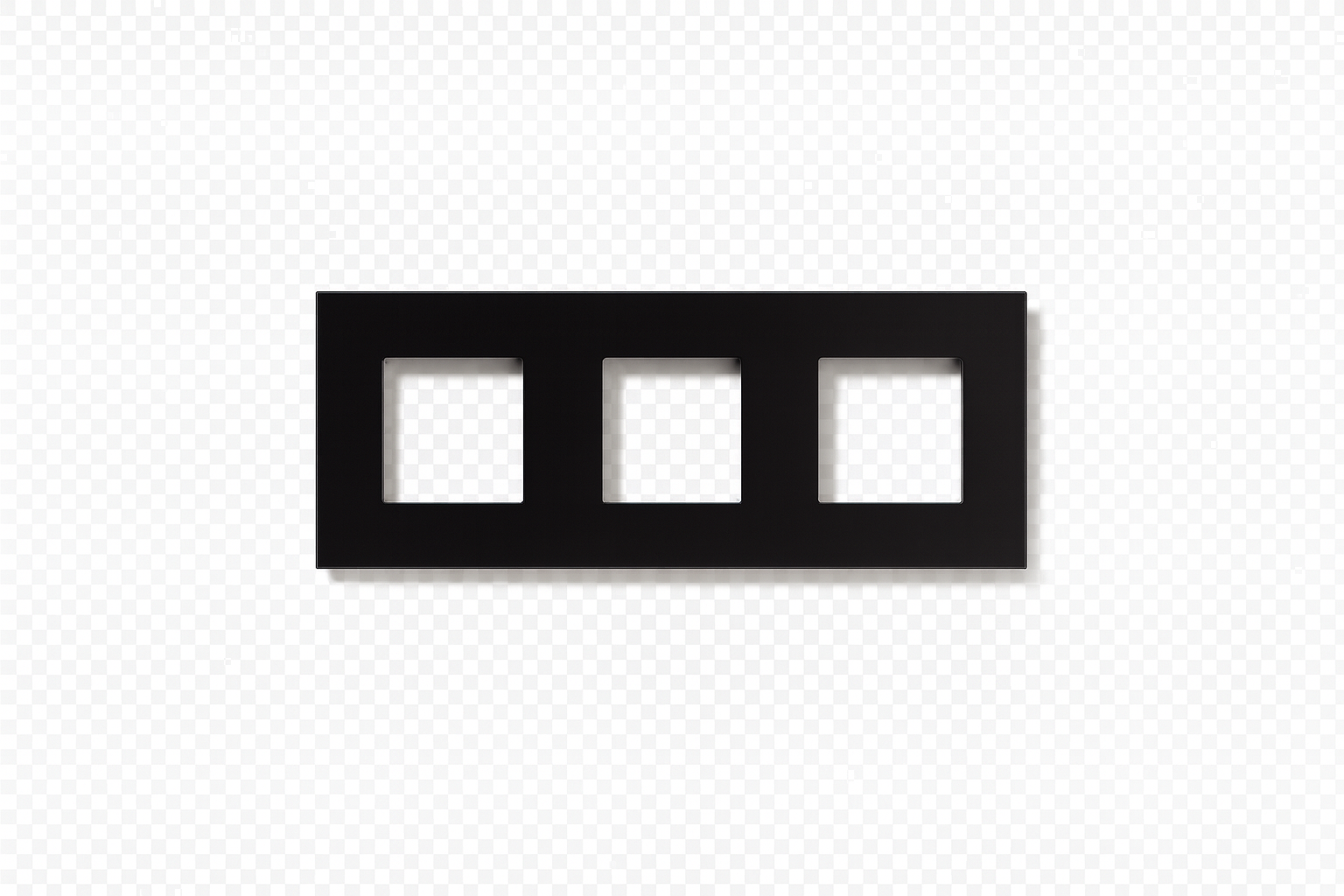Coverplate Tastu for Niko material 3 modules black glass