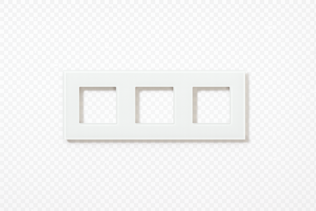 Coverplate Tastu for Niko material 3 modules white glass