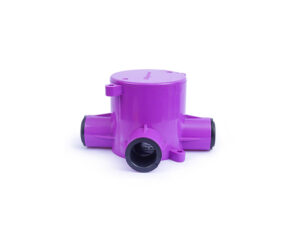 Deep junction box 4way 65mm PVC purple with end caps 20/25mm Data