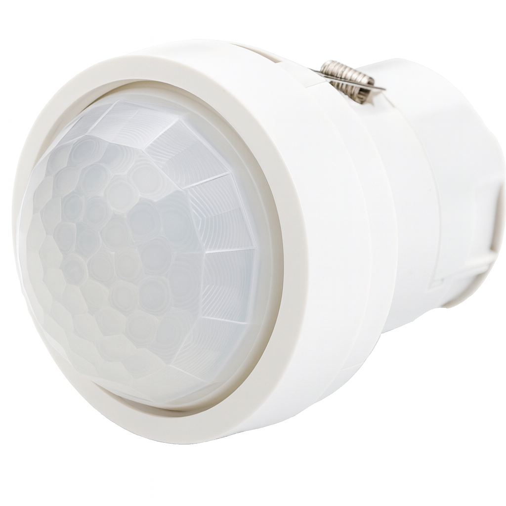 High-Bay flush mounted DALI motion & light sensor with shields for focused detection
