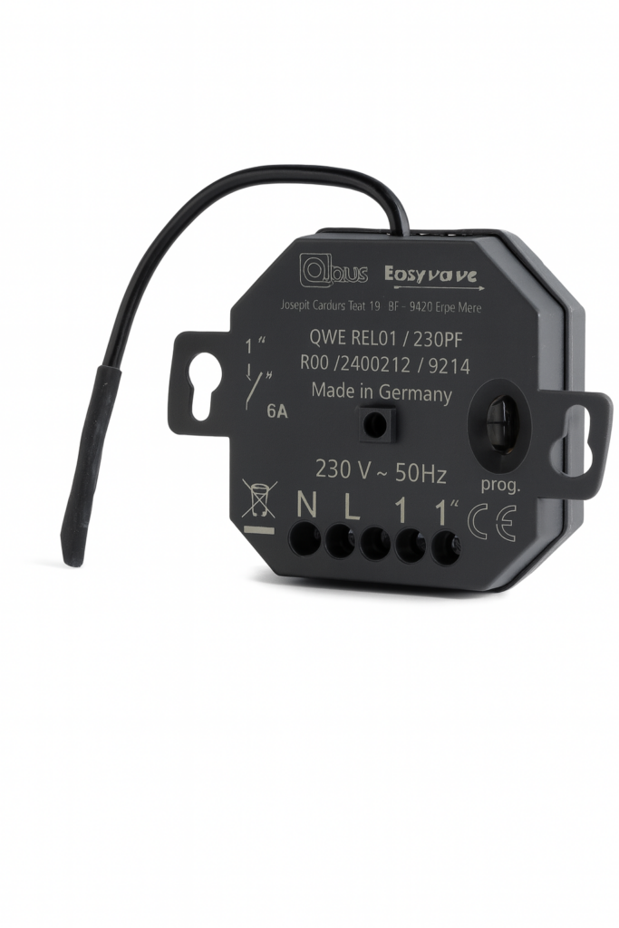 Qbus Flush-mounted wireless Easywave relay 10A potential free