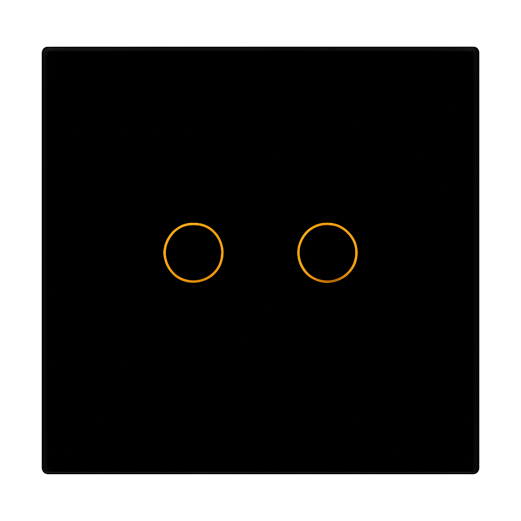 Smart Glass Switch Black, 2 buttons RGB with temperature sensor