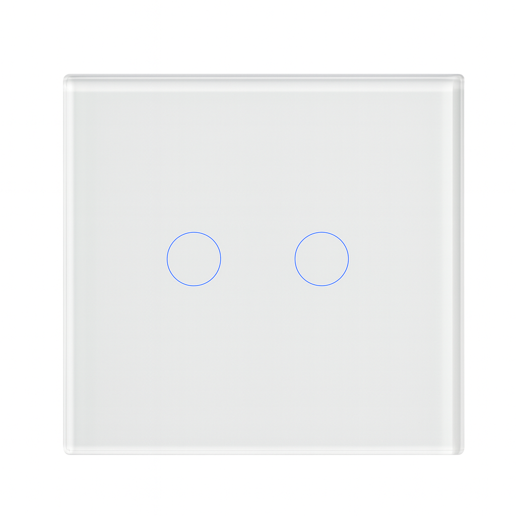 Smart Glass Switch White, 2 buttons RGB