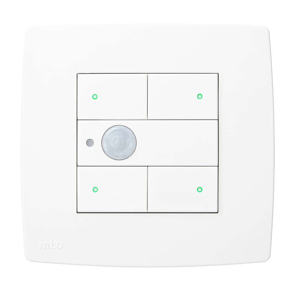 Switch-Motion detector-Thermostat 4 buttons Niko White 101 series RGB LED
