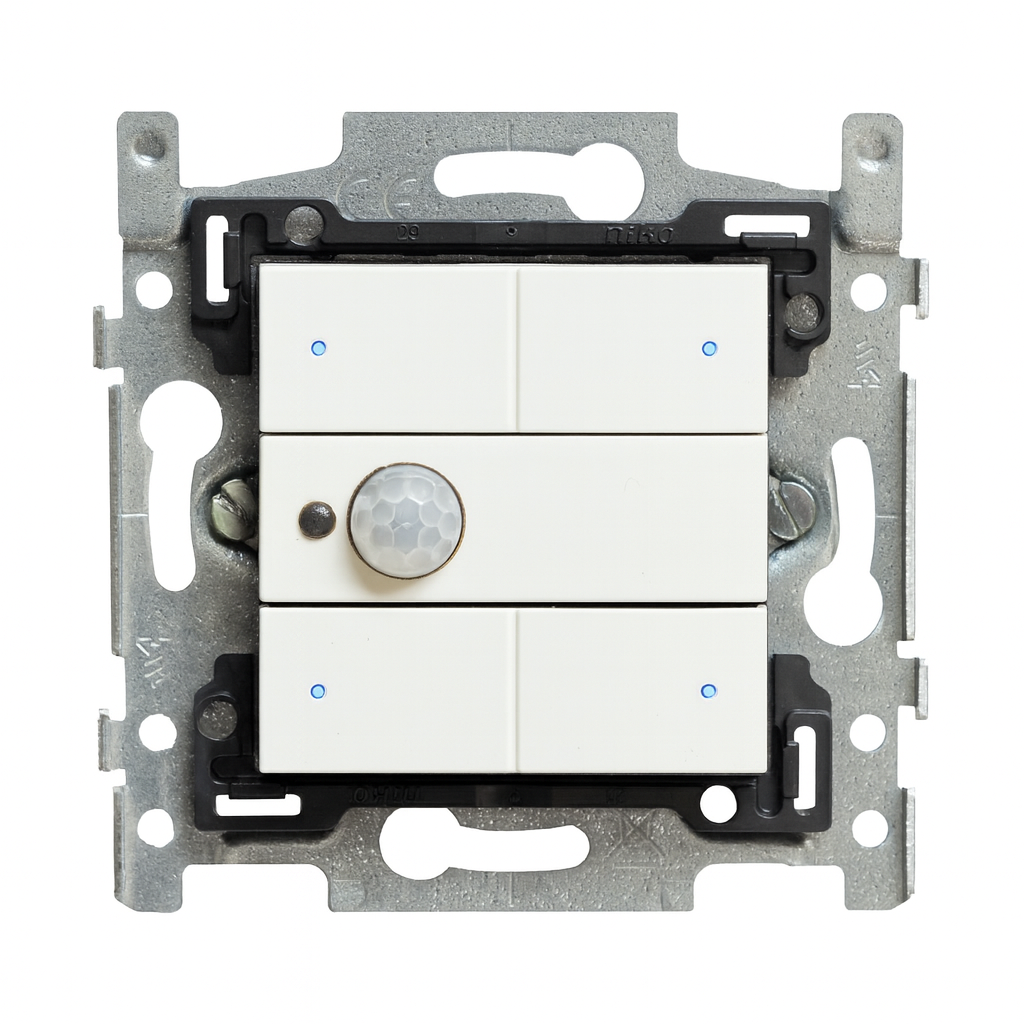 Switch-Motion detector 3 buttons Niko White 101 series RGB LED