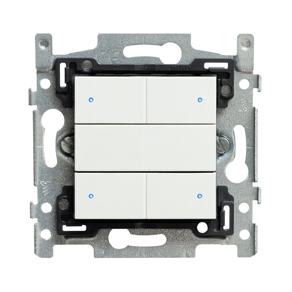 Switch-Thermostat 4 buttons Niko White 101 series RGB LED