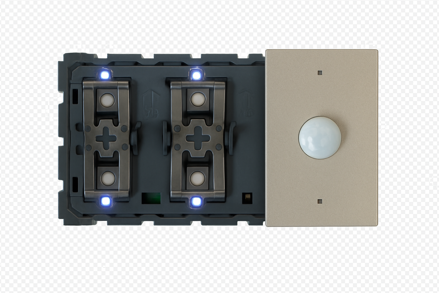 Switch-Thermostat + Motion (Stone) 1 to 4 buttons (3 modules) BTicino Light Now RGB without finishing set