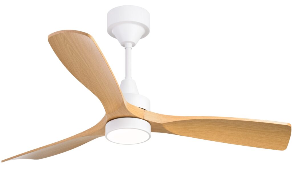 Viera DC Fan with Light – Teak/White