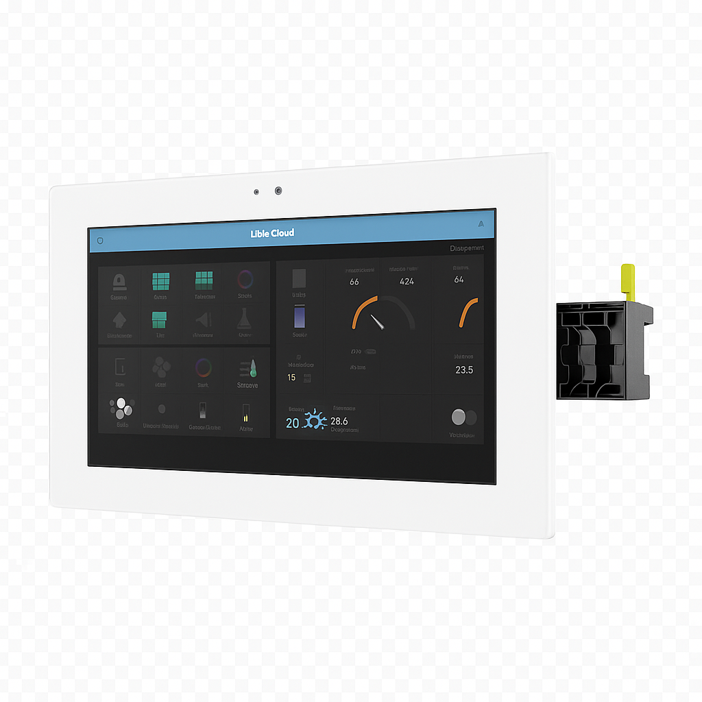 8″ touch screen to control Ubie apps and videophone. White Housing