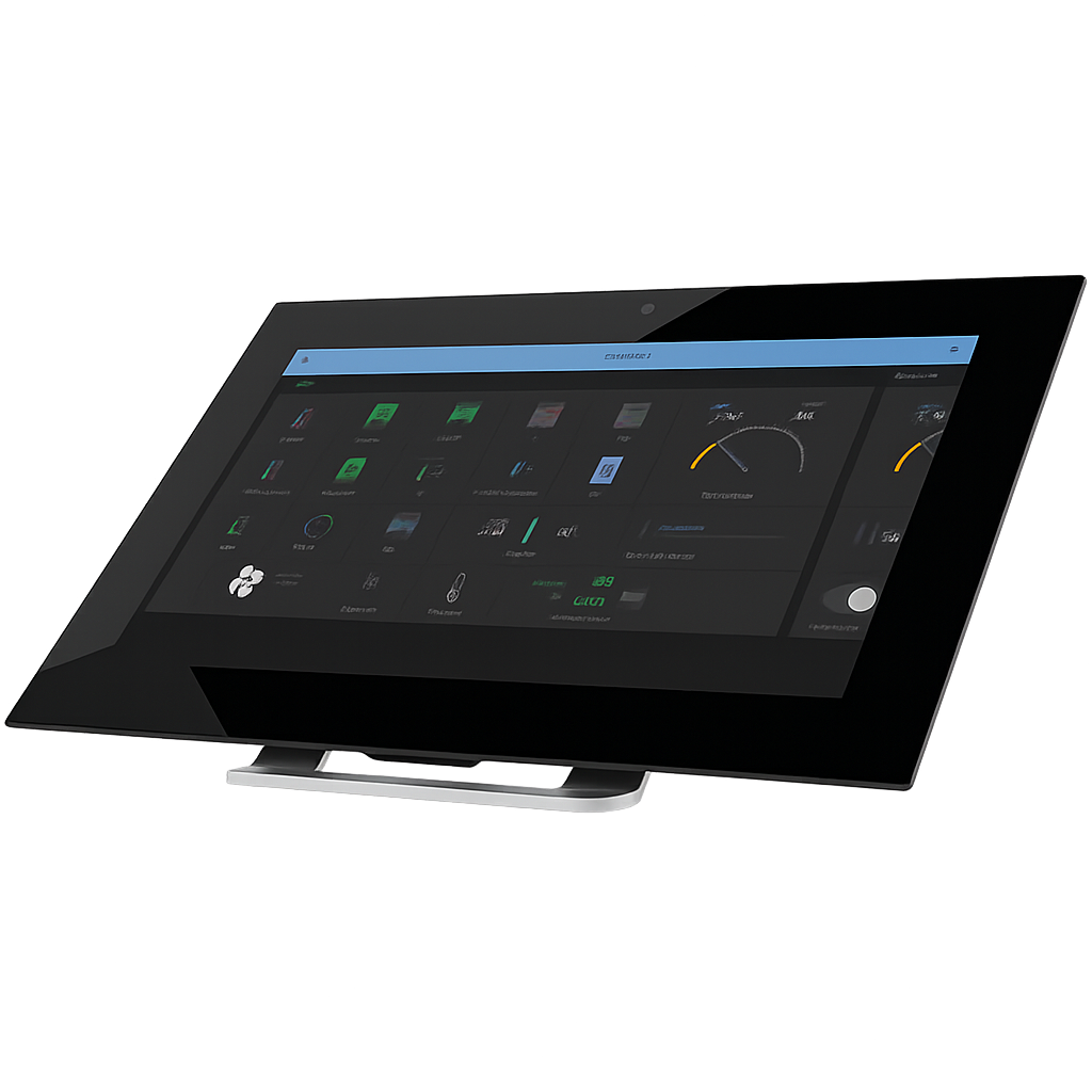 Ergonomic 4mm anodized aluminium stand for UbieTouch Display