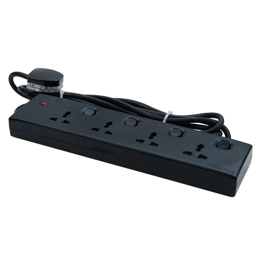 13Amp. Multi Trailer Socket with 13Amp. Fused Plug Top & 3m Wire Black