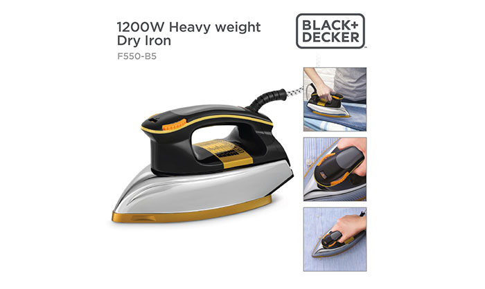 Black+Decker 1600W Steam Iron with Ceramic Soleplate – X1550-B5