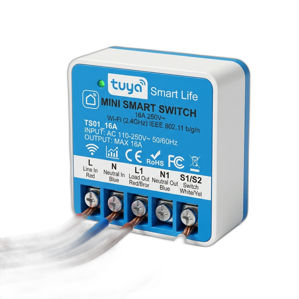 Tuya 16A Mini WiFi Smart Switch with Power Monitoring